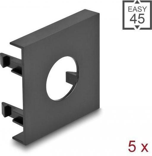 Immagine prodotto Delock Easy 45 copertura del modulo foro di taglio Ø 19,2 mm, 45 x 45 mm 5 pezzi nero