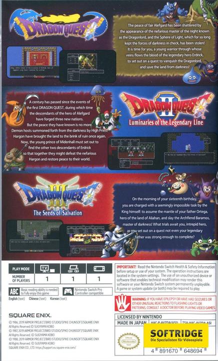 Produktbild Square Enix Dragon Quest 1+2+3 Collection (Switch, Switch Lite, Switch OLED, EN)