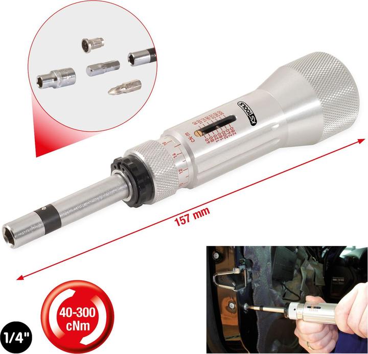 Actual product image KS Tools 1/4" ESD torque screwdriver micrometer scale, scale (mech.), 40-300 cNm (1/4", 40 Nm, 300 Nm)