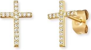 Actual product image Engelsrufer Gilded earrings Cross with zircons ERE-LILCROS-ZSG (925 silver)