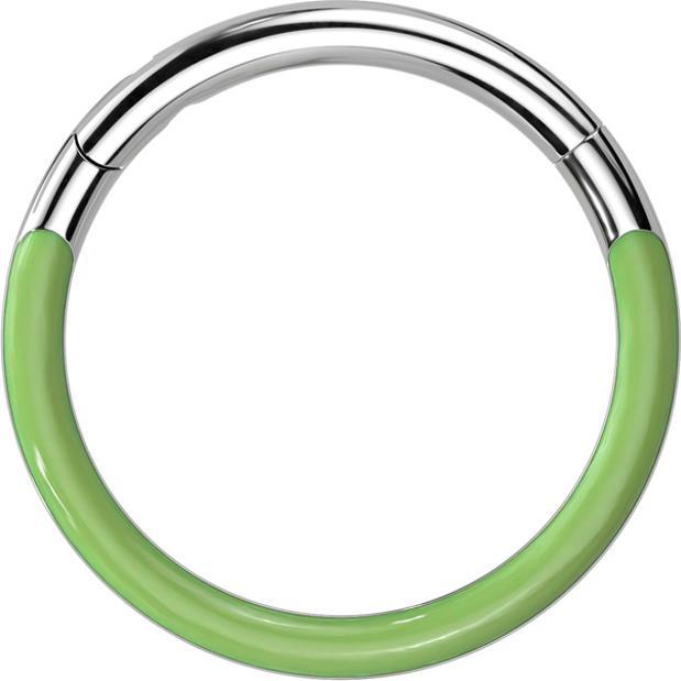 Immagine prodotto Star Piercing Anello a micro segmenti pieghevole argento anteriore verde "Glow (senza ottone, Titanio G23)