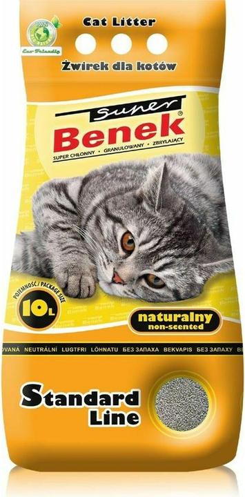 Super Benek Certech Standard Natural - Klumpende Katzenstreu 10 l (Klumpend, Schnell absorbierend, 9.90 kg)
