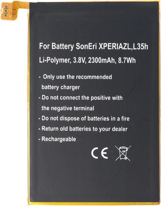 Actual product image AccuCell Battery Sony Ericsson XPERIA ZL, L35h