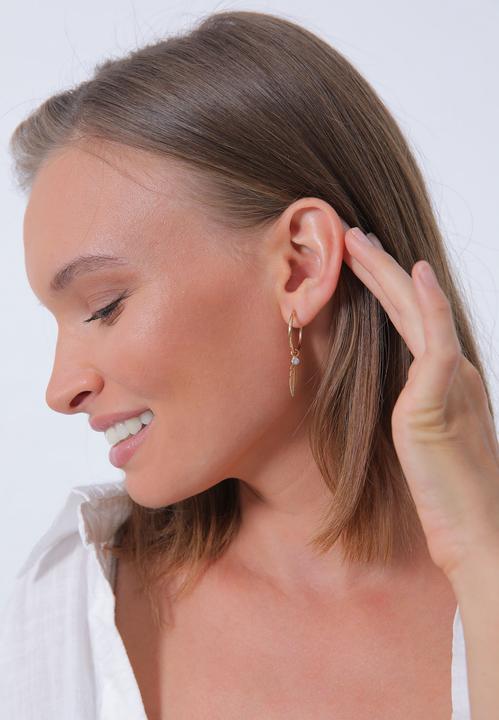 Image du produit Elli Créole, plume, boucle d'oreille solitaire (Cristal de verre, Argent sterling 925)