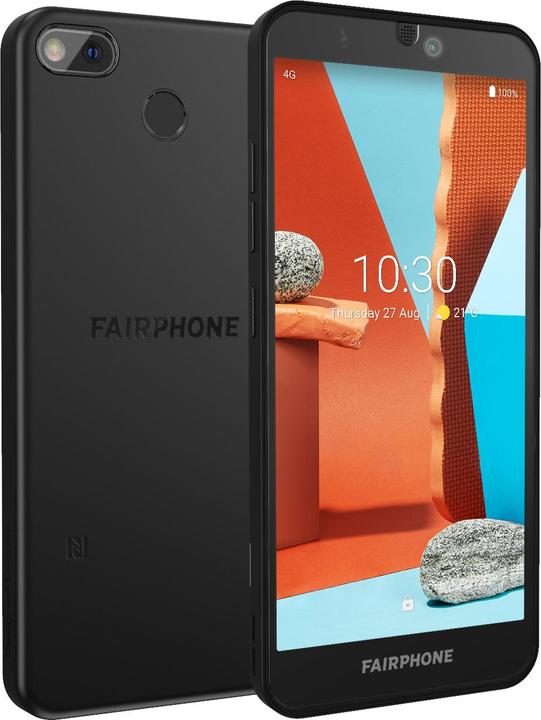 Fairphone 3+ (64 GB, Black, 5.65", Dual SIM + SD, 48 Mpx, 4G)