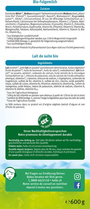 Etichetta energetica Holle latte di coltura 4 bio pdr (667 g, a partire da 12 m.)