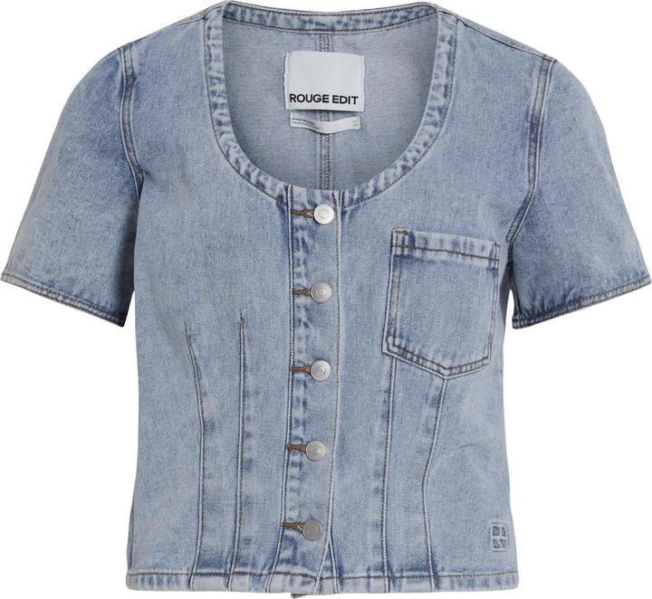 Image du produit Rouge Edit Denim Oberteil mit kurzen Ärmeln (38)