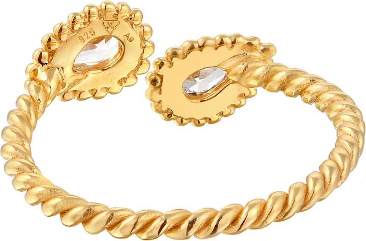 Produktbild Elli Ring Zirkonia Tropfen Vintage Look 925 Silber vergoldet (54, 925 Silber)