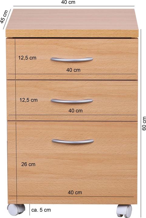 Image du produit FineBuy Conteneur roulant (40 x 60 x 45 cm)