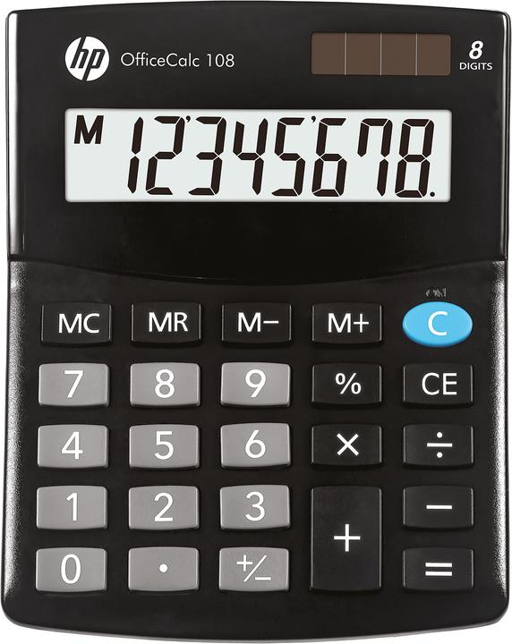 Produktbild HP OfficeCalc 108 Tischrechner schwarz (Solarzellen, Batterien)