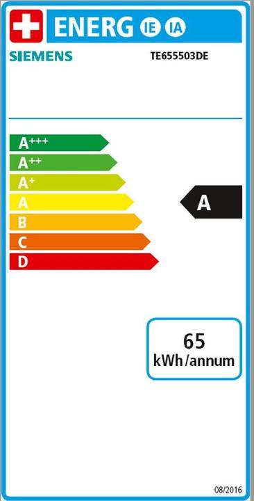 Energy Label Siemens EQ6 plus s500 TE655503EN