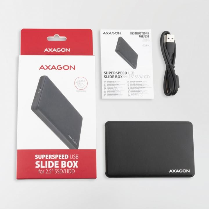 Actual product image Axagon EE25-SL external 2.5" enclosure, USB 3.0 / SATA III - USB-A (2.5")