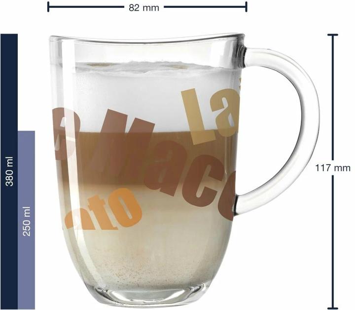 Produktbild Leonardo Latte Macchiato-Glas Napoli mit Text 3.8 dl, Transparent (380 ml, 1 x)