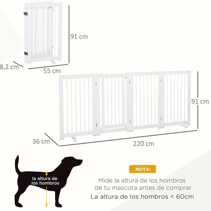 Image du produit PawHut Barrière de sécurité de porte pliable (220 cm)
