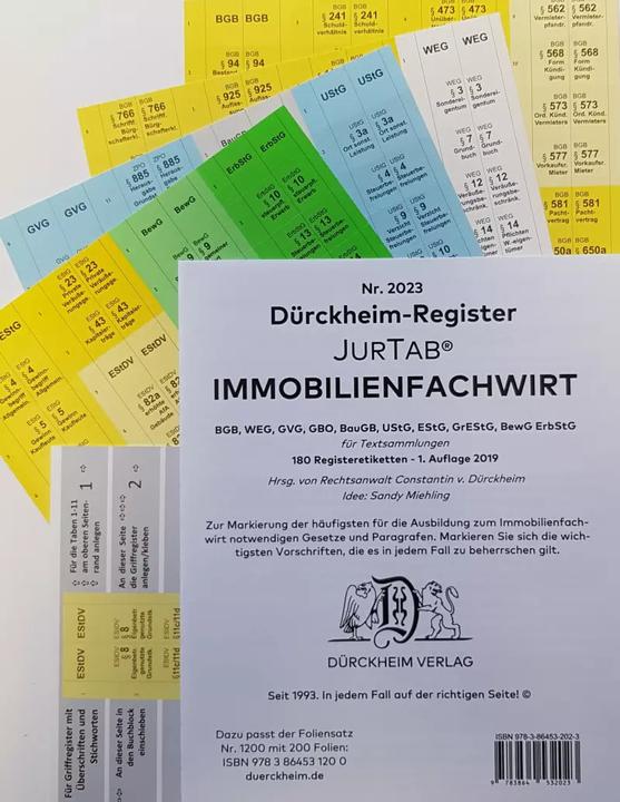 Image du produit DürckheimRegister® IMMOBILIENFACHWIRT Griffregister (2019/2020) (Allemand, Constantin Dürckheim, 2023)
