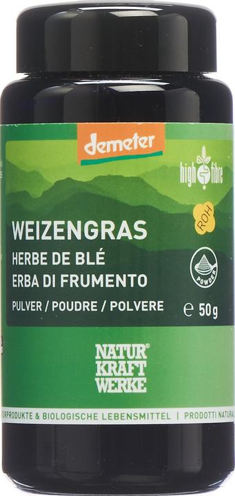 Image du produit NaturKraftWerke Poudre d'herbe de blé Demeter (1 pièce(s), Poudre, 50 g)