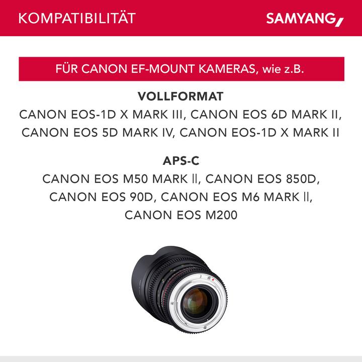 Actual product image Samyang 50mm T1.5 VDSLR Canon (Canon EF, full size)