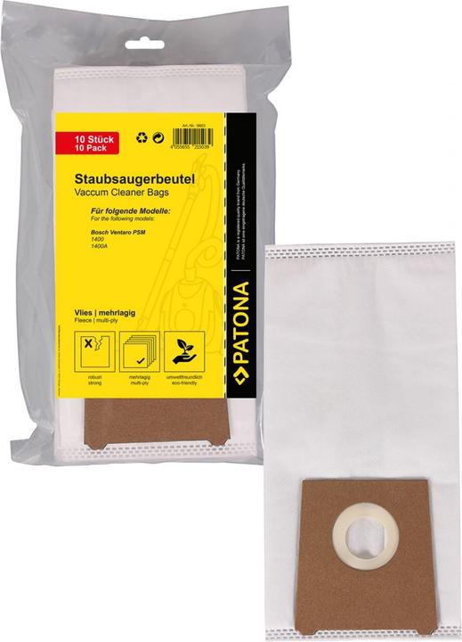 Actual product image Flickbee PATONA 10 vacuum cleaner bag multi-layer fleece f. Bosch Ventaro PSM 1400 PSM1400 PSM1400A