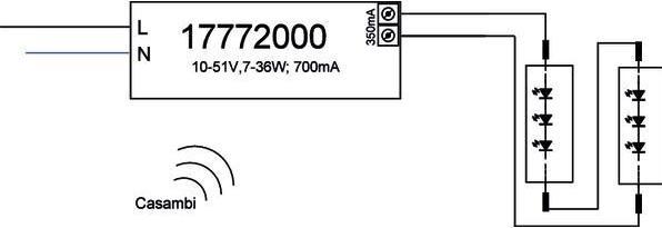 Produktbild Brumberg LED-Konverter 700mA - Casambi dimmbar - 36 W - IP20 - -25 - 45 °C - 230