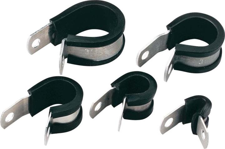 Actual product image HellermannTyton Cable p clip minium alloy 25.4 D black (Cable bridge, 40 cm)