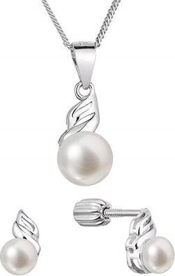 Evolution Group Charming Real Pearl Jewelry Set 29046.1B (Earrings. Chain. Pendant)
