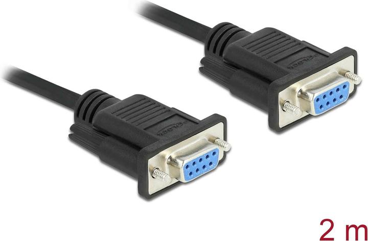 Immagine prodotto Delock Cavo seriale RS-232 D-Sub 9 femmina a femmina null modem con alloggiamento del connettore sottile (2 m, VGA)