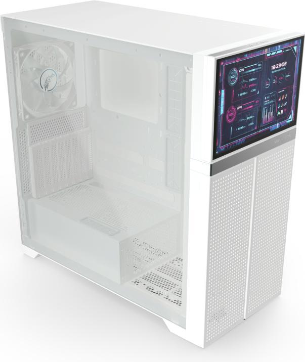 Actual product image Valkyrie VK02 LCD White (Mini-ITX, ATX, ITX, mATX)