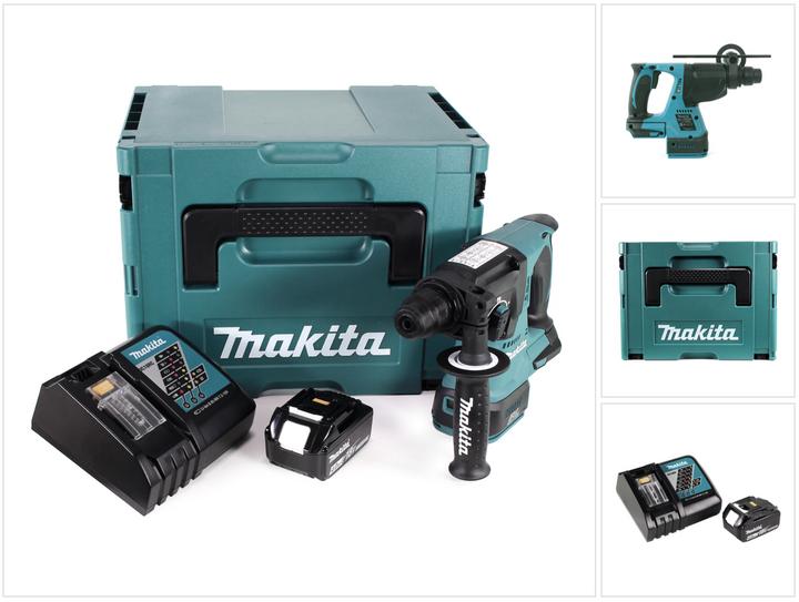 Image du produit Makita DHR 242 RM1J Marteau perforateur sans fil 18V 2,0J SDS-plus Brushless + 1x batterie 4,0Ah + (Fonctionnement sur batterie)