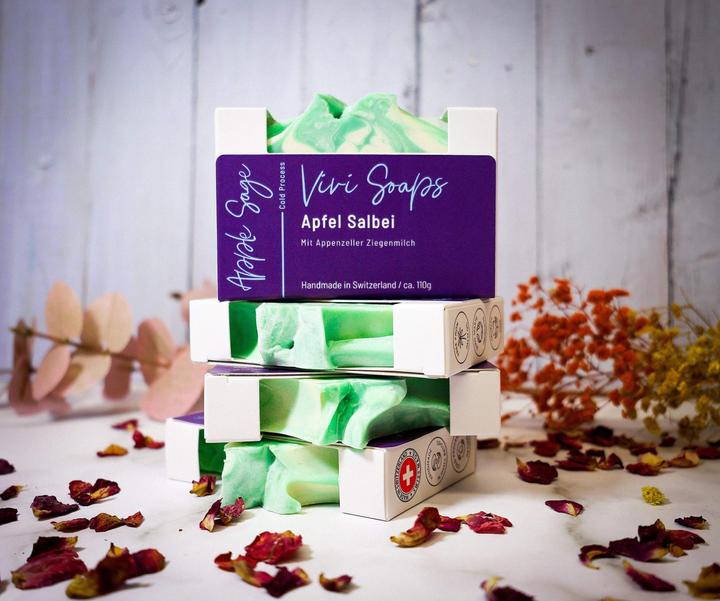 Image du produit Vivi Soaps Savon au lait de chèvre Pomme Sauge (Savon dur)