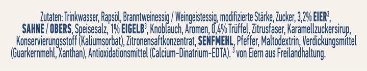 Valori nutrizionali e ingredienti Hellmann's Nota di Trueffel (284 g)