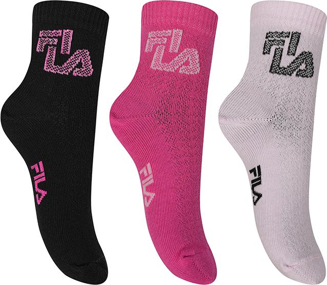 FILA Junior Girl Quarter Plain Socks 3 Pairs Pack