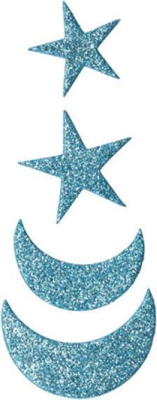 Produktbild Glorex Moosgummi Sticker 60 St. Mond+Sterne, selbstklebend