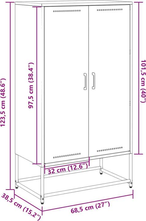 Actual product image VidaXL Highboard (38.5 x 38.5 x 123.5 cm)