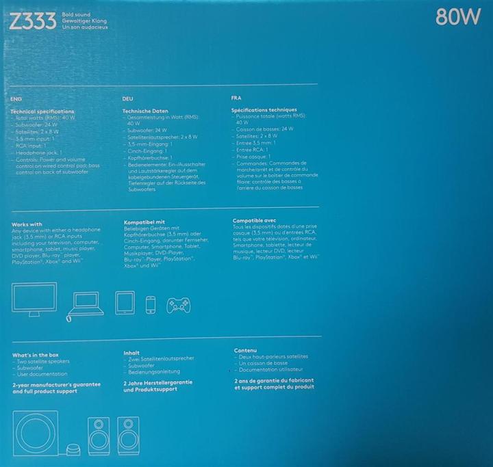 Actual product image Logitech Z333