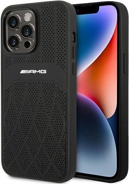 Mercedes AMG AMHMP14XOSDBK iPhone 14 Pro Max 6,7" czarny/black hardcase Leather Curved Lines MagSafe (Apple iPhone 14 Pro Max)