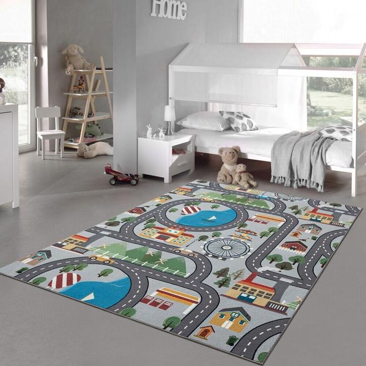 Actual product image Paco Home Children's rug Colourful clouds Stars Soft (160 x 230 cm)