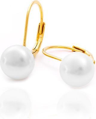 Image du produit Beneto Boucles d'oreilles en argent plaqué or avec perles réelles AGUC2264P-GOLD (Argent)
