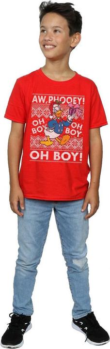 Actual product image Disney Boys Donald Duck Christmas Fair Isle T-Shirt (152, 158)