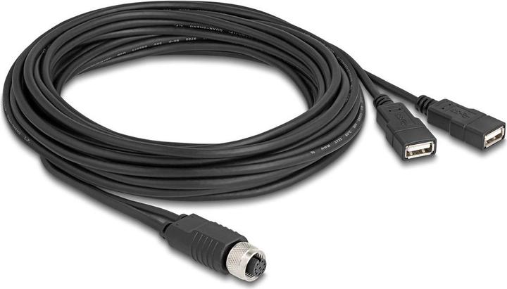 Immagine prodotto Delock Cavo M12 codificato A a 8 pin per 2 x USB 2.0 tipo-A (5 m, USB 2.0)