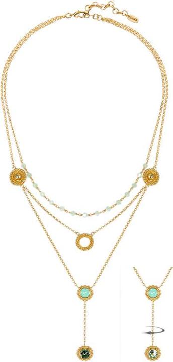 Image du produit Steinkult Collier 3 branches "Sheila (Laiton doré, Cristallin)