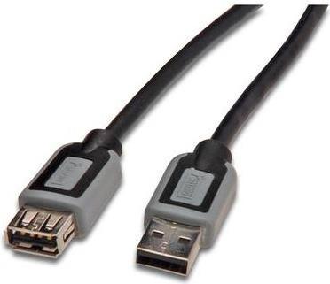 Produktbild Digitus Assmann USB 2.0 extension cable. type A M/F. 5.0m. USB 2.0 conform. UL. bl/gr. gold (0.15 m, USB 2.0)
