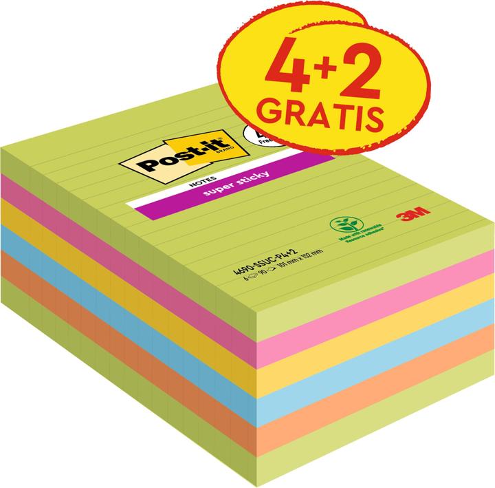 Image du produit Post-it Promo Super Sticky (101 x 152 mm)