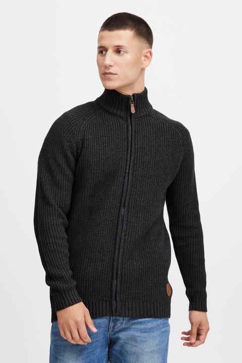 Actual product image Solid Xenos Men's Cardigan Chunky Knit Jacket With Funnel Neck Made Of 100% Cotton (L)