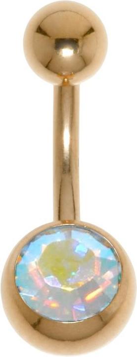 Produktbild Bijouteria Bauchpiercing (Chirurgenstahl 316L, PVD Beschichtung (goldfarbig), Premium Kristall)