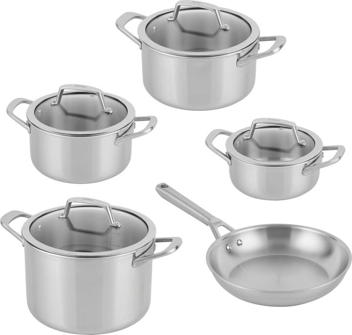 Ninja NIA Set de casseroles 5t.EverCl.ES avec GD (24 cm, Ensemble de casseroles et de poêles de cuisson, Acier inoxydable)