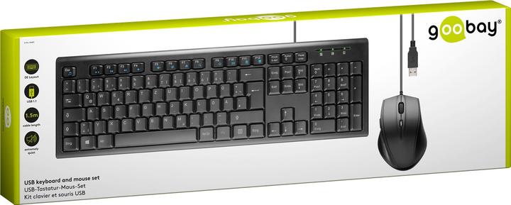 Produktbild Goobay USB Tastatur-Maus-Set (DE, Kabelgebunden)