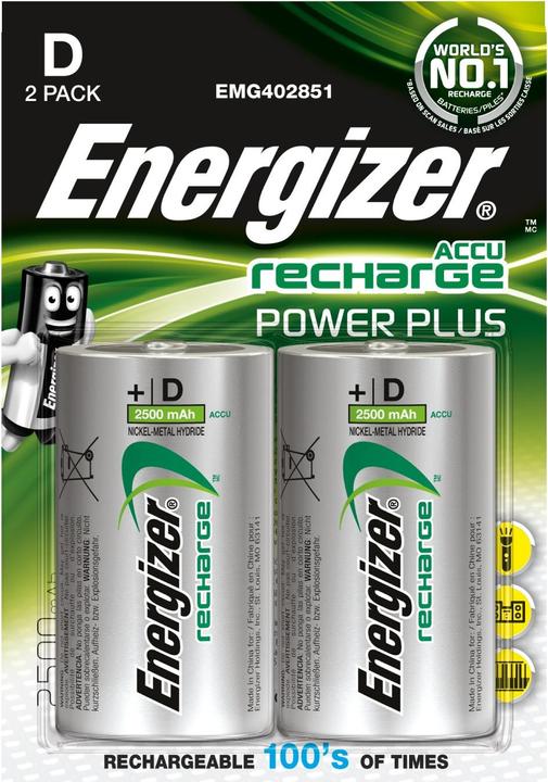 Produktbild Energizer Recharge Power Plus (2 Stk., D, 2500 mAh)