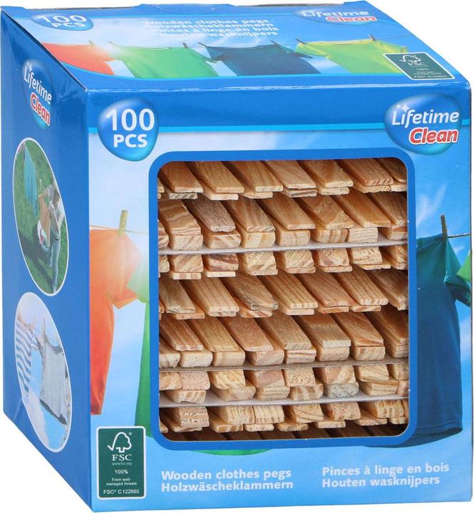 Immagine prodotto Lifetime Mollette per abiti in legno 100pc