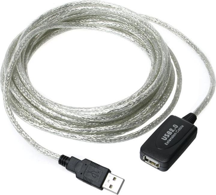 Produktbild InLine USB 2.0 Aktiv-Verlaengerung 5m mit Signalverstaerkung / Repeater Stecker A an Buchse A 5m (5 m, USB 2.0)