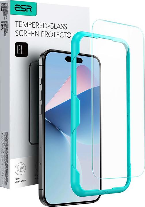 Actual product image ESR Tempered glass display protection (1 Piece, Apple iPhone 16 Pro)